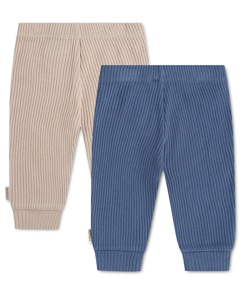 Huggies Baby Boys' Babywear Ribbed Jogger Pants, 2-Pack