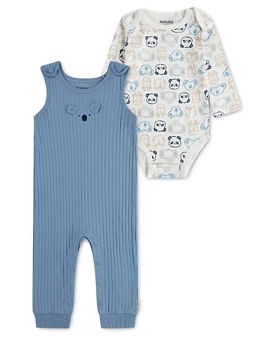 Huggies Baby Boys' Sleeveless Overalls and Long-Sleeve Bodysuit, 2-Piece Set