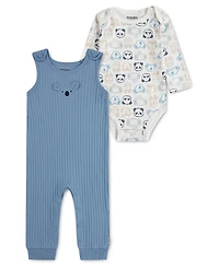 Huggies Baby Boys' Sleeveless Overalls and Long-Sleeve Bodysuit, 2-Piece Set