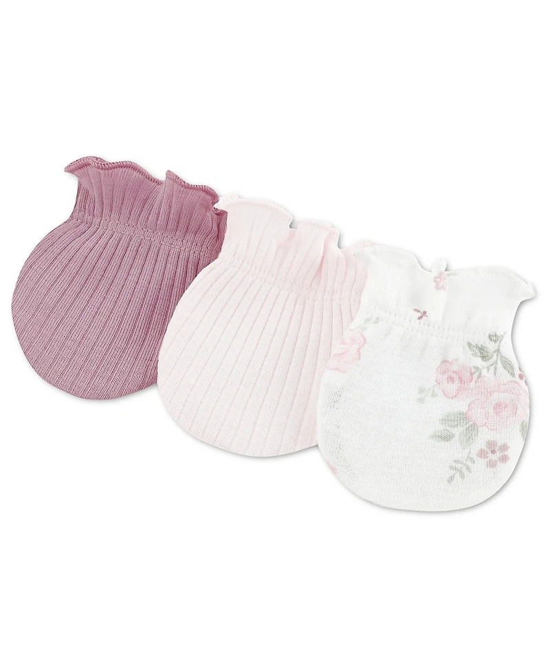 Huggies Baby Girls' Babywear Mittens, 3-Pack