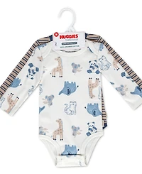 Huggies Baby Boys' Babywear Long-Sleeve Bodysuits, 2-Pack