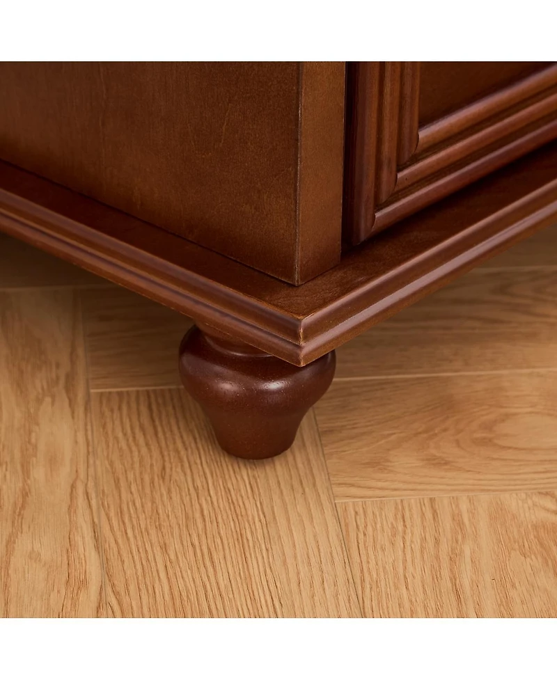 Streamdale Furniture Mid-Century Modern 2-Drawer Nightstand with Charging Station Walnut