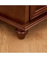 Streamdale Furniture Mid-Century Modern 2-Drawer Nightstand with Charging Station Walnut