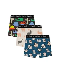 Deux par Little and Big Boy (6-12)Boxer Pack Of 3 Animal Prints