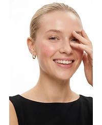 Joey Baby 18K Gold-Plated Pave Huggie Hoop Earrings