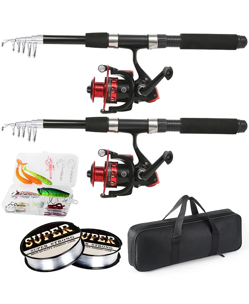 Aofar 6.9feet Fishing Rod Telescopic Carbon Fiber Spinning Reel Combo Set