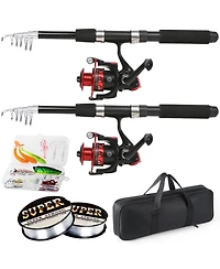 Aofar 6.9feet Fishing Rod Telescopic Carbon Fiber Spinning Reel Combo Set