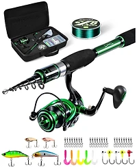 Aofar 6 feet Fishing Rod Reel Telescoping Pole Travel Kit Carrier Bag Freshwater Saltwater