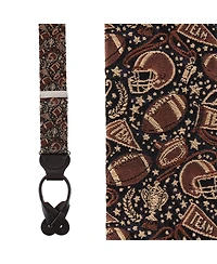 Trafalgar Men's The Gridiron Silk Button End Suspenders