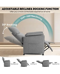 homfan Modern Fabric Electric Recliner with Massage and Heat, Adjustable Remote Control Single Armchair for Home Theater, Living Room and Office