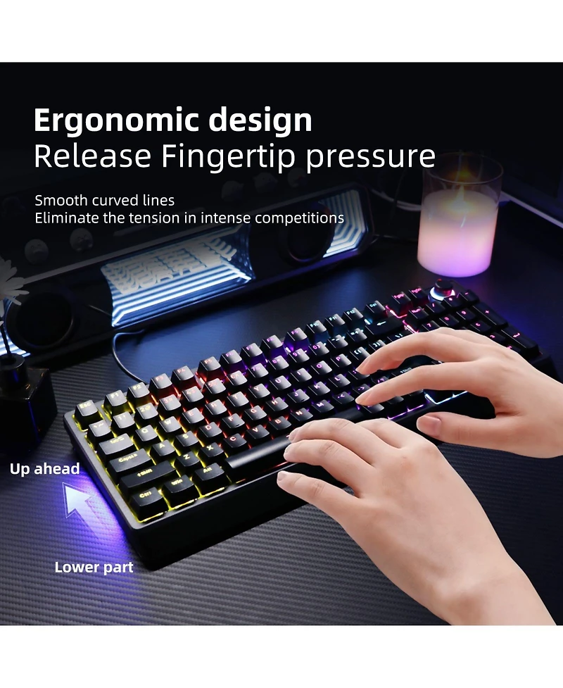 Lisen KL98 Wired 98-Key Compact Hot-Swappable Mechanical Gaming Keyboard