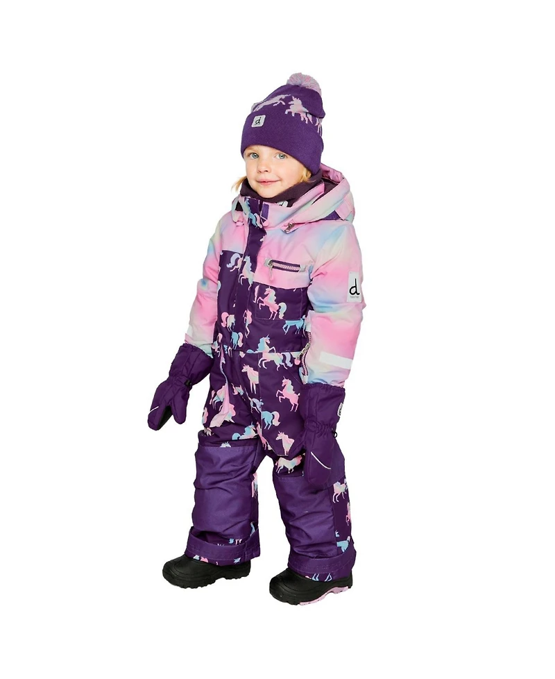 Deux par Toddler Girls ( 2T To 5T ) One Piece Play Snowsuit Unicorn Print