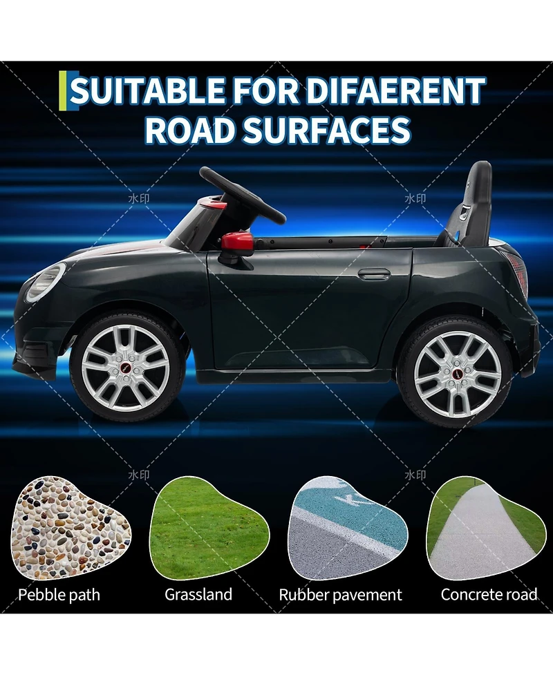 homfan 12V Mini Cooper Officially Licensed Remote-Control Electric Ride-On Car with Led Lights, Up to 66 lbs, Ages 3-8