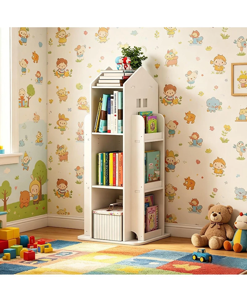 Streamdale Furniture 4-Tier 360 Rotating Floor Standing Bookshelf