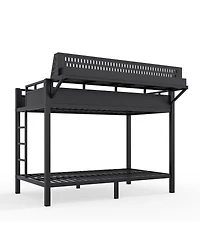 Streamdale FurnitureTwin Xl/Twin Xl Metal Bunk Bed with Storage Usb and Led Lights