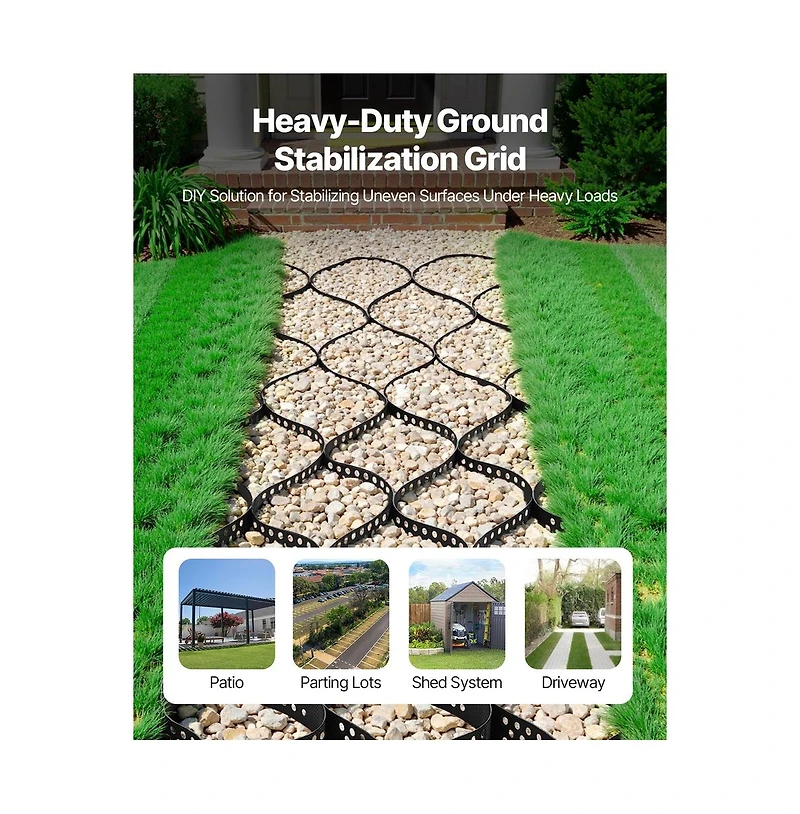 Sugift Gravel Grid 4 in Depth Geo Grids for Driveway