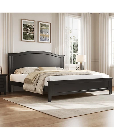 Streamdale Furniture Full Size Platform Bed with Headboard with Wooden Slat Support Legs