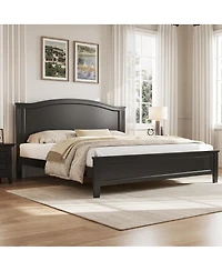 Streamdale Furniture Full Size Platform Bed with Headboard with Wooden Slat Support Legs