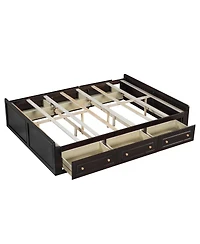 Streamdale Furniture Wood Queen Size Platform Bed Frame with 6 Drawers, Espresso