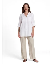Masai Copenhagen Women's Mairara Seersucker Button-Front 3/4-Sleeve Shirt