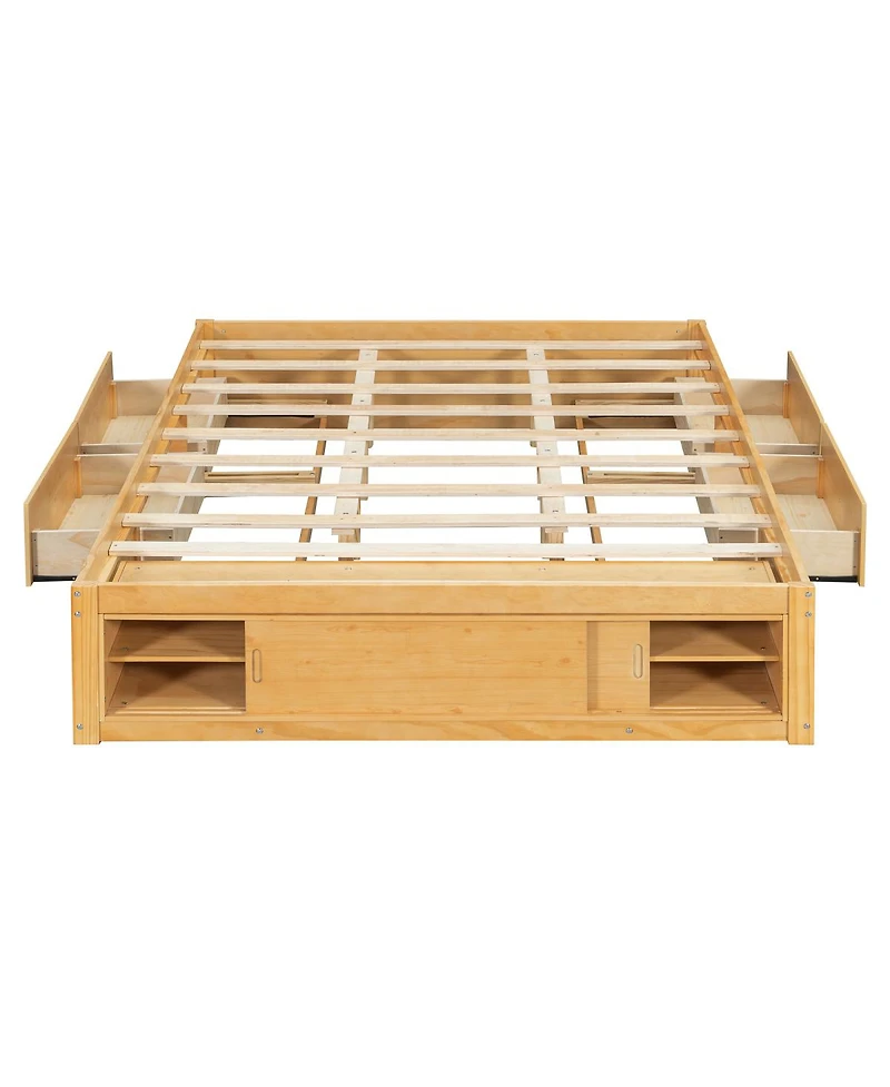 Streamdale Furniture Platform Bed With 4 Drawers, Footboard Storage, No Headboard