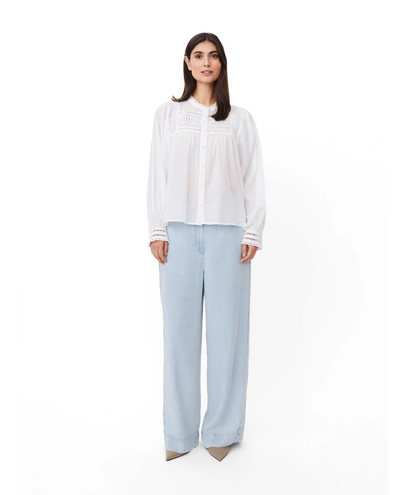 Masai Copenhagen Women's Maizoria Mandarin Collar Blouse