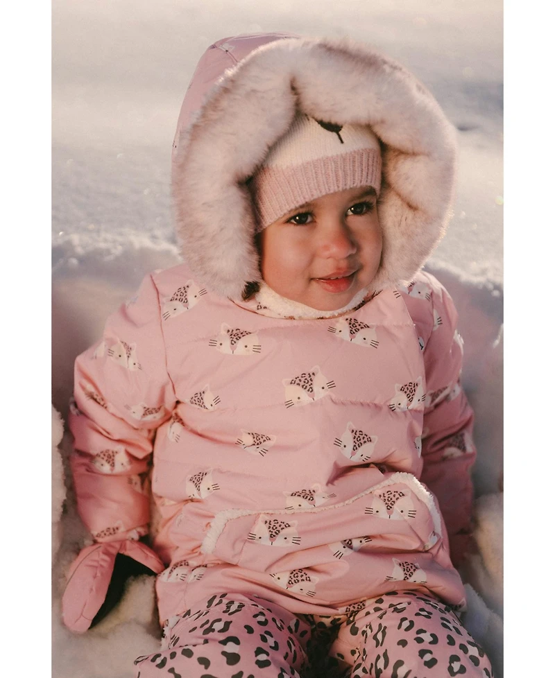 Deux par Deux Toddler Girl ( 2T - 3T ) Two-Piece Snowsuit Rose Leopard Print