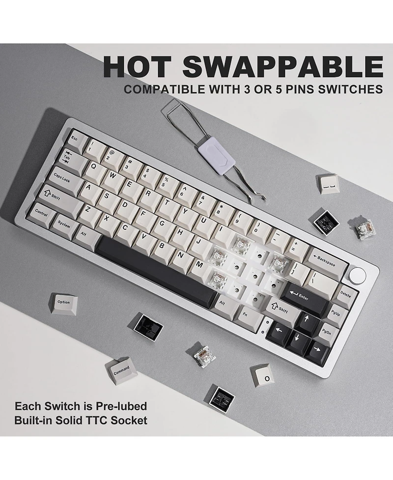 Lisen AL66 Wireless Mechanical Keyboard Compatible With Windows And Mac