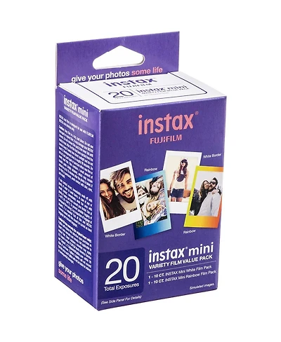 Fujifilm Instax Mini Instant Film Variety Value Pack, 20 Exposures, 2-Pack, Bundle with Photo Album