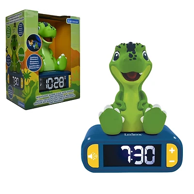 Lexibook , Dinosaur Nightlight Alarm Clock, Clock, Alarm clock for boys and girls, Snooze, RL800DINO