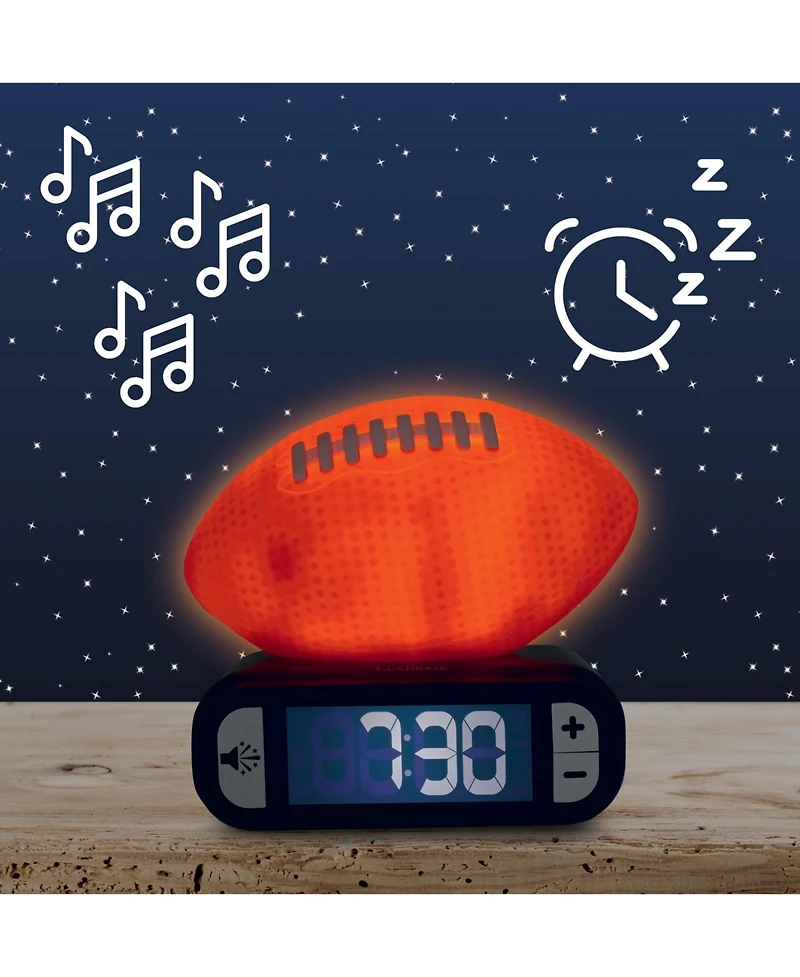 Lexibook, American Football, Night Light Alarm Clock, Sounds and Melodies, Backlit Lcd Screen, Luminescent, Snooze, RL800SO