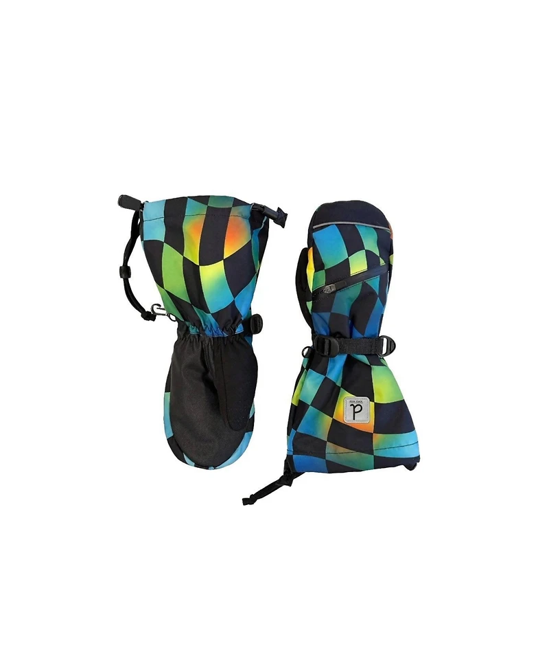 Deux par Little and Big Boy(6-16) Teknik Winter Mittens Checkered Print