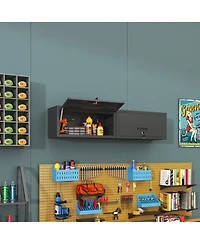 Boyel Living Wall Mounted Storage Cabinet Garage Steel Adjustable Shelf Locking Door