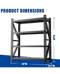 Boyel Living Steel Heavy Duty Storage Rack 4000lb Capacity Adjustable 4 Shelf
