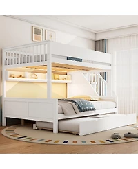 Streamdale Furniture Bunk Bed Storage, Stairs, Trundle, Led
