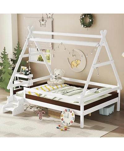 Streamdale Furniture Full House Platform Bed with Stairs