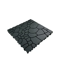 Streamdale Furniture 12inch Stone Texture Interlocking Patio Deck Tiles