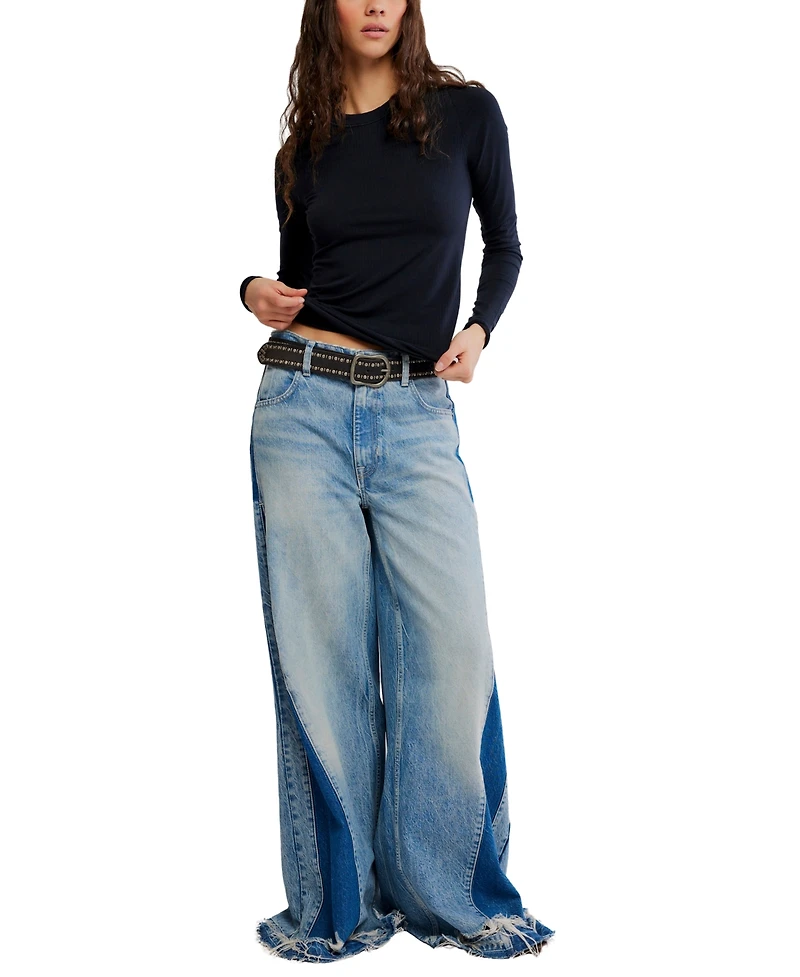 Free People Women's Ribbed Crewneck Long-Sleeve Top