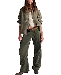 Free People Women's Mid-Rise Slouchy Barrel-Leg Trousers
