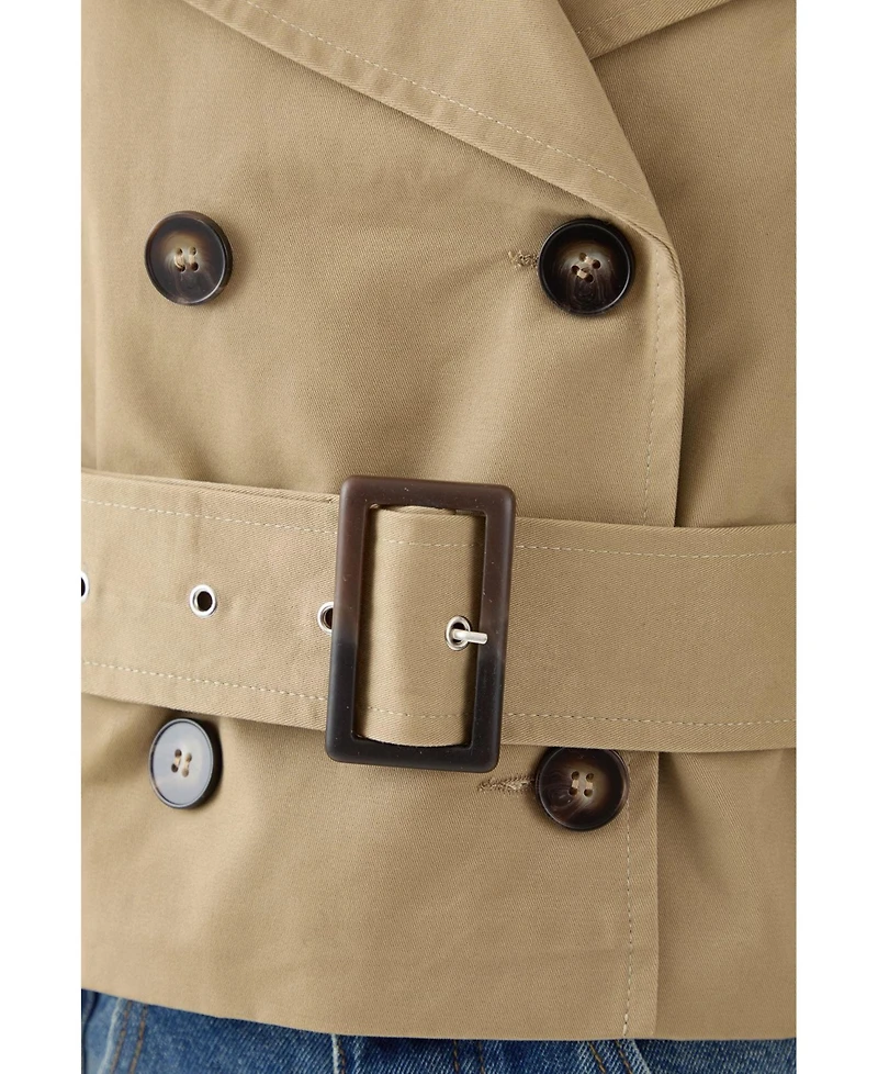 MissPap Women's Tailored Cropped Trench Coat