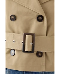 MissPap Women's Tailored Cropped Trench Coat