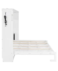 Streamdale Furniture Queen Murphy Bed With Led, Usb, Pattern
