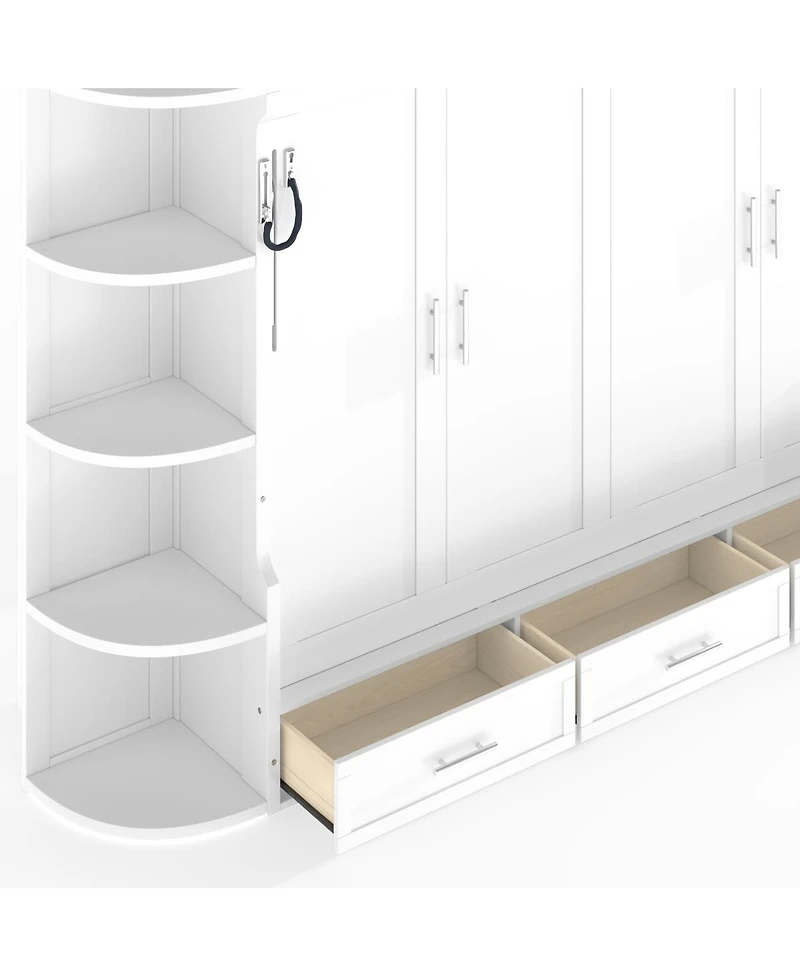 Streamdale Furniture Murphy Bed with Shelf, Cabinets, Drawers