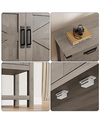 homfan Farmhouse Console Table with 2-Door Cabinet, 2 Drawers and Storage Shelf