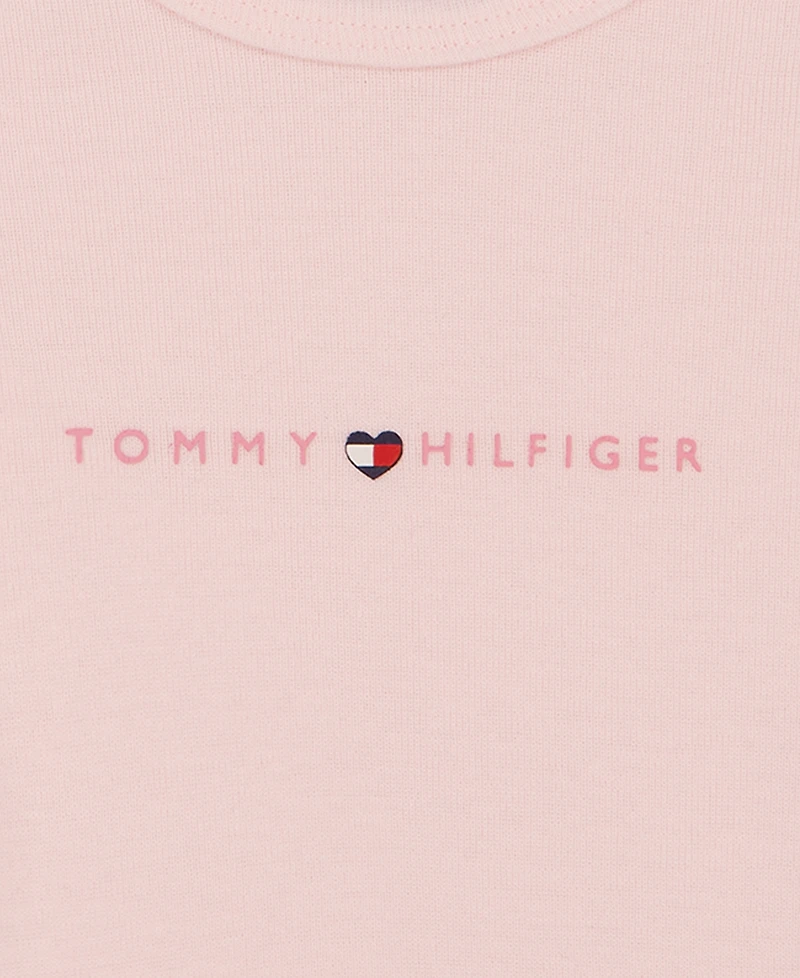 Tommy Hilfiger Baby Girls' Short-Sleeve Bodysuit, 4-Pack