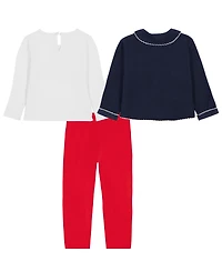 Tommy Hilfiger Baby Girls' Long-Sleeve Jacket, T-Shirt and Pants, 3-Piece Set