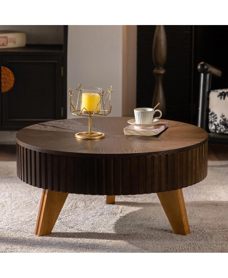 Streamdale Furniture 31.5'' Retro Round Coffee Table with Storage