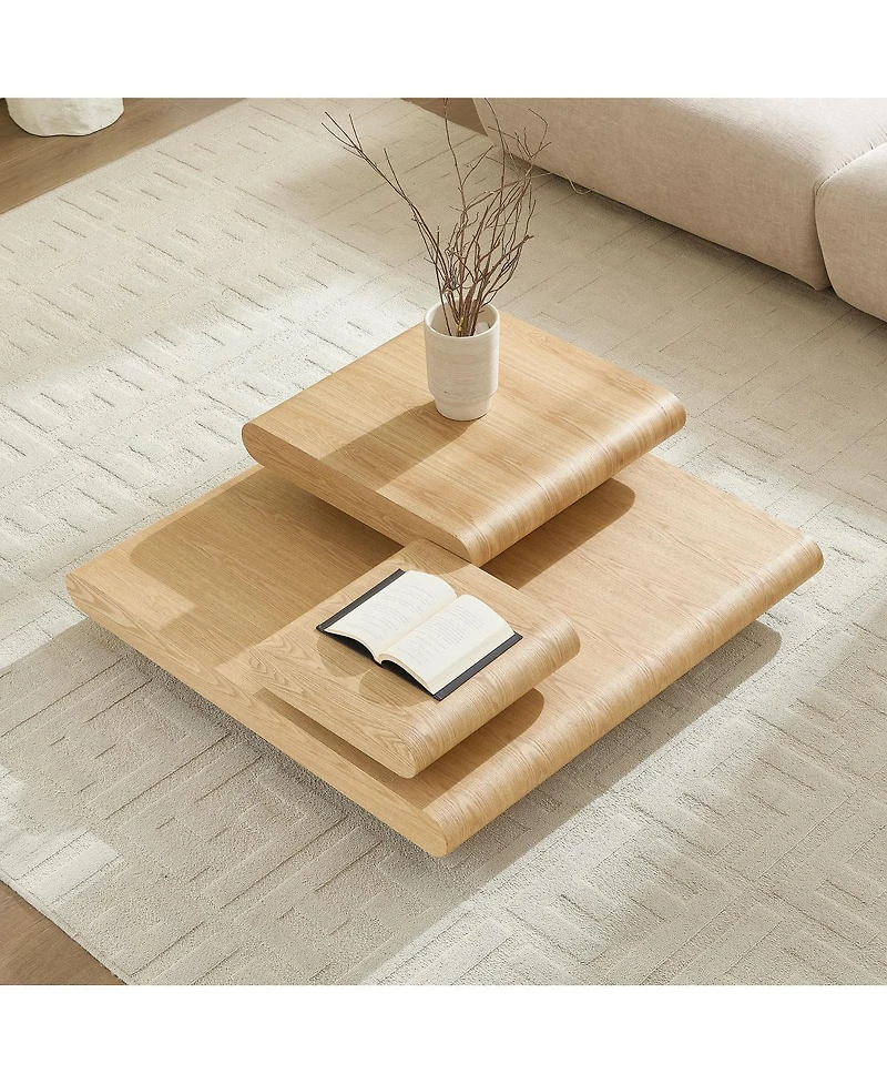 Streamdale Furniture Modular Stacking Coffee Table - Wood Look, No Assembly