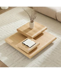 Streamdale Furniture Modular Stacking Coffee Table - Wood Look, No Assembly