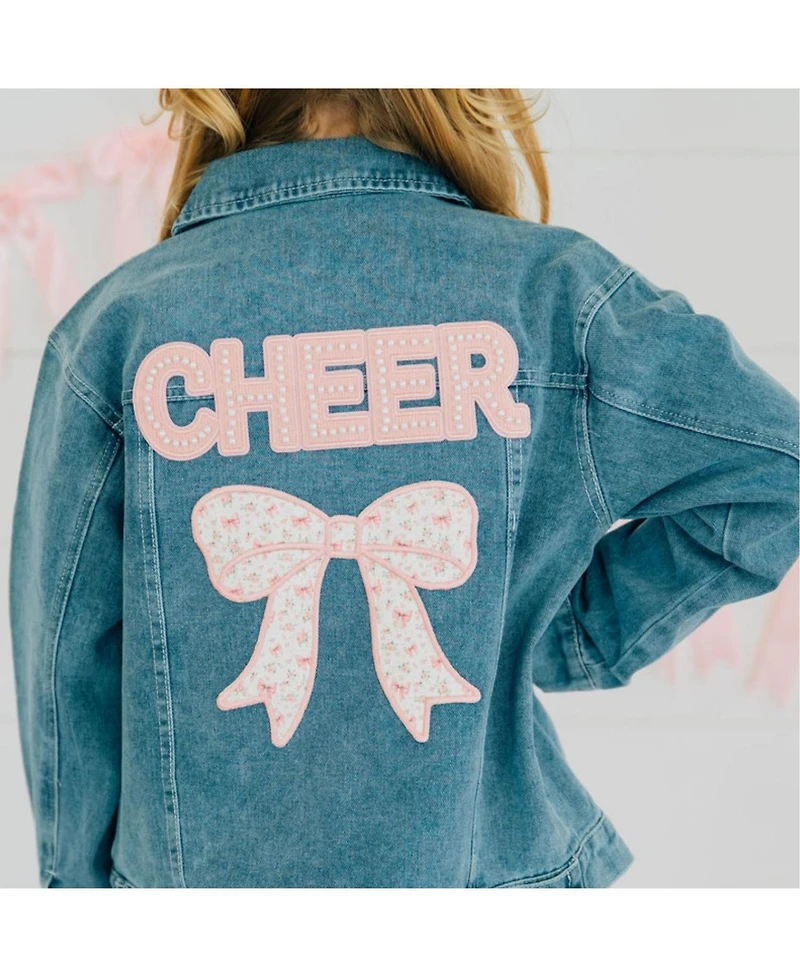 Sweet Wink Toddler Girls 2T - 4T Cheer Bow Patch Denim Jacket